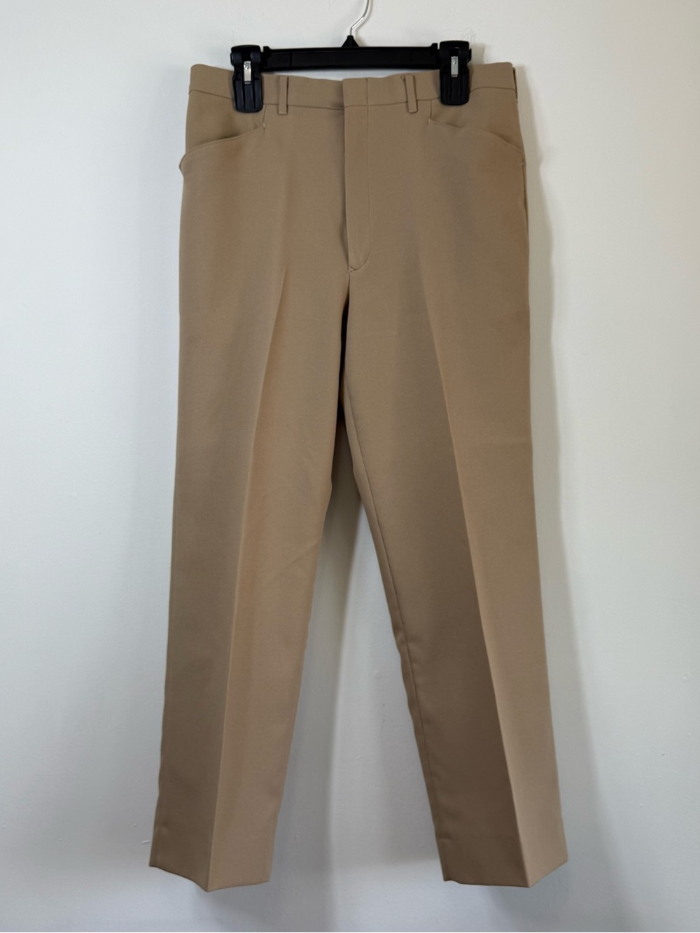 Vintage Haggar Tan Fortrel Polyester Dress Pants Slacks Beige Trousers